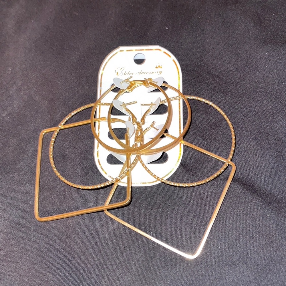Gold 3pc Set Earrings